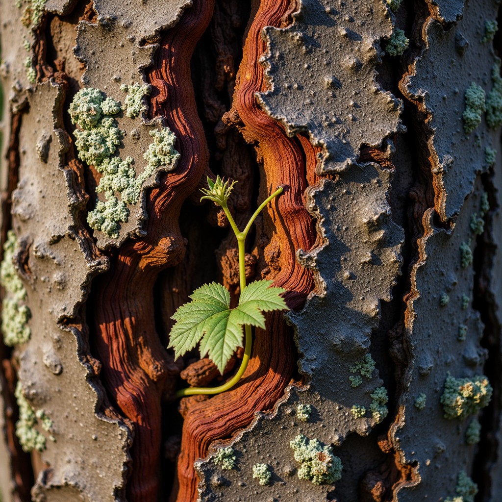Tree bark with new growth